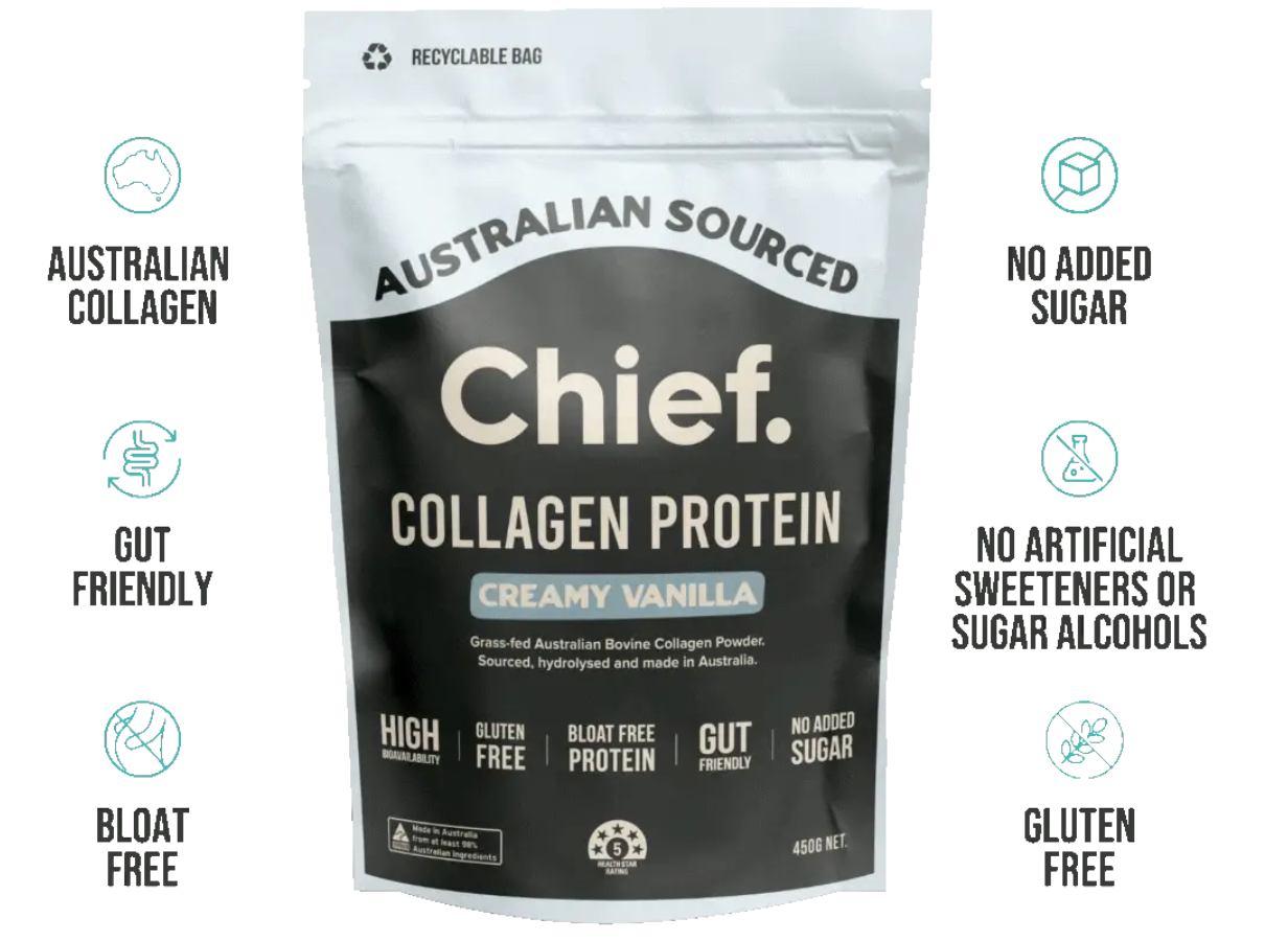 Grass-fed Collagen Protein Powder - Creamy Vanilla (30 serves) - Image 4